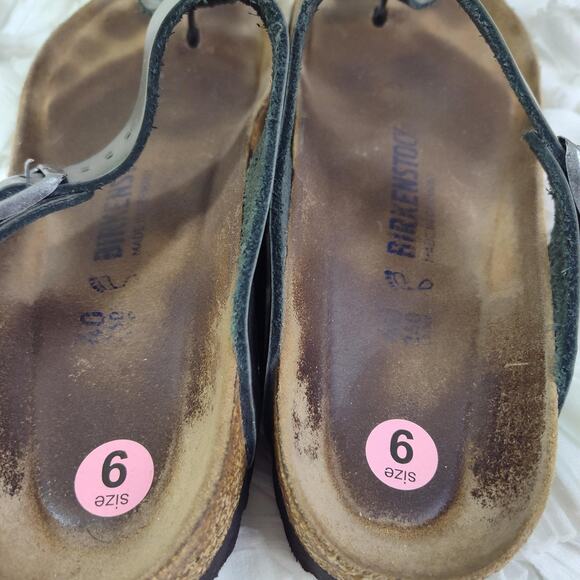 Birkenstock Gizeh Sandals Womens Size 9 Silver Metallic Thong Comfort EU 40 - Picture 8 of 16